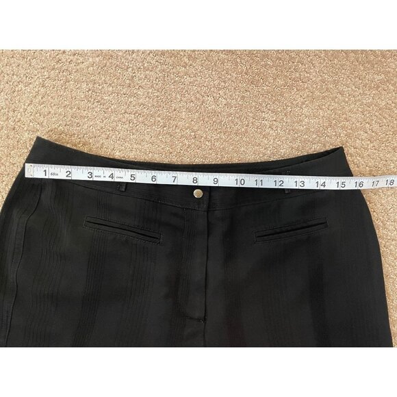 Larry Levine Black Textured Cropped Wide Legged Pants Sz 8 - Picture 7 of 11